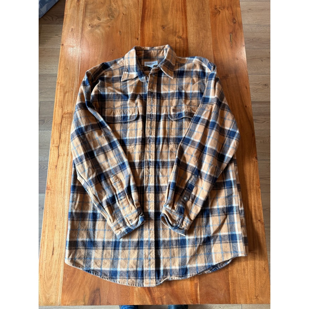 Carhartt Mens Brown 100% Cotton Flannel Size L